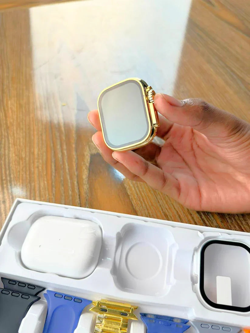 I20 Ultra Max Suit (10-in-1 Set) – Smartwatch & AirPods Combo
