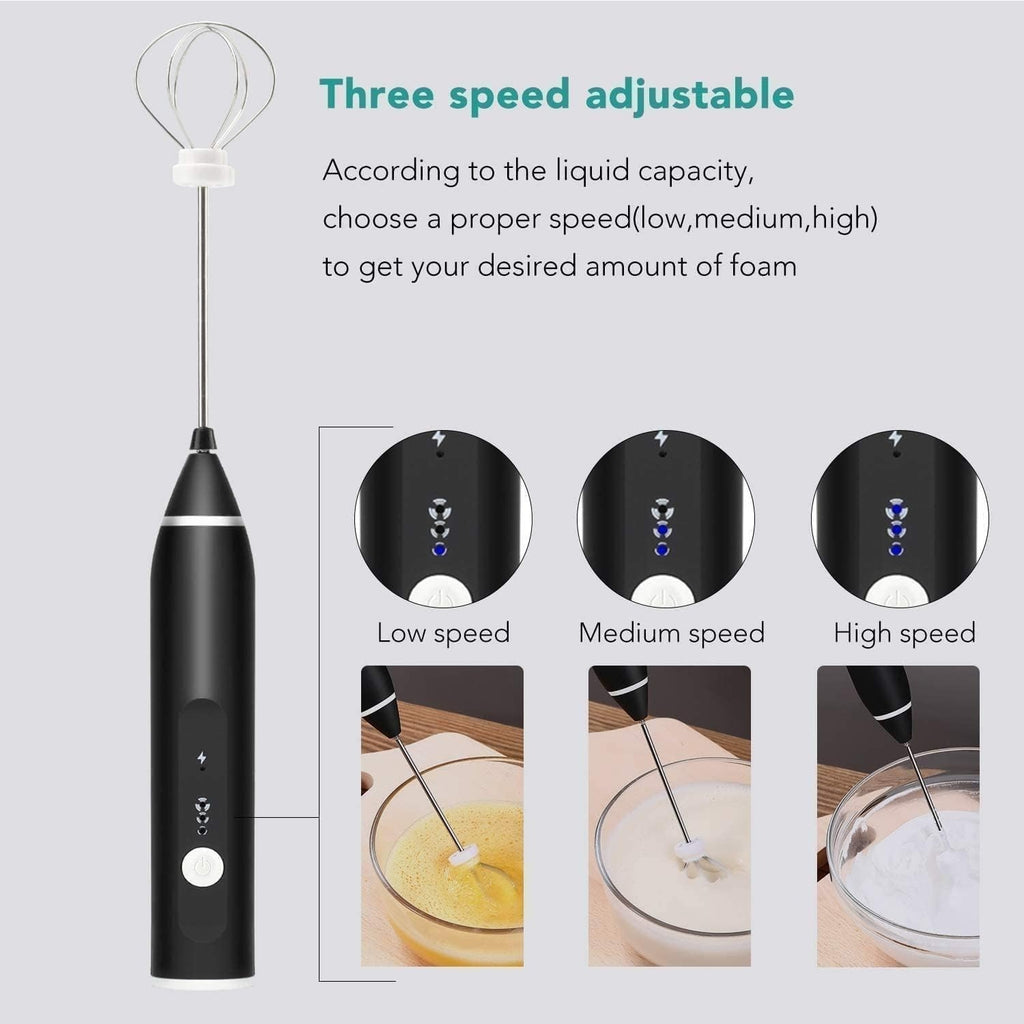 2-in-1 Rechargeable Coffee Beater – Portable Milk Frother