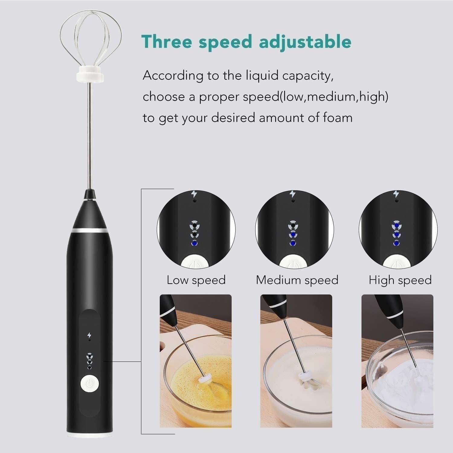 2-in-1 Rechargeable Coffee Beater – Portable Milk Frother