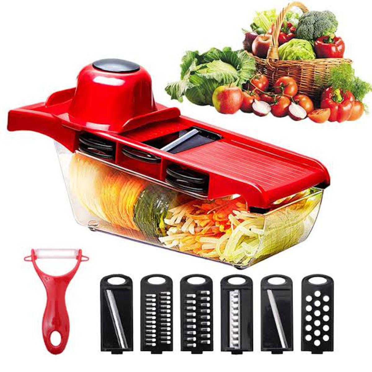 10-in-1 Premium Mandoline Vegetable Slicer, Dicer & Cheese Grater – Pink