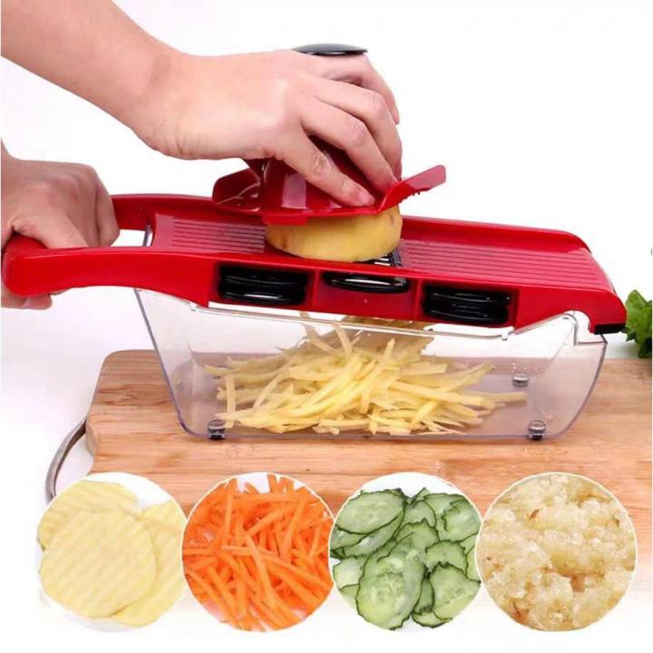 10-in-1 Premium Mandoline Vegetable Slicer, Dicer & Cheese Grater – Pink