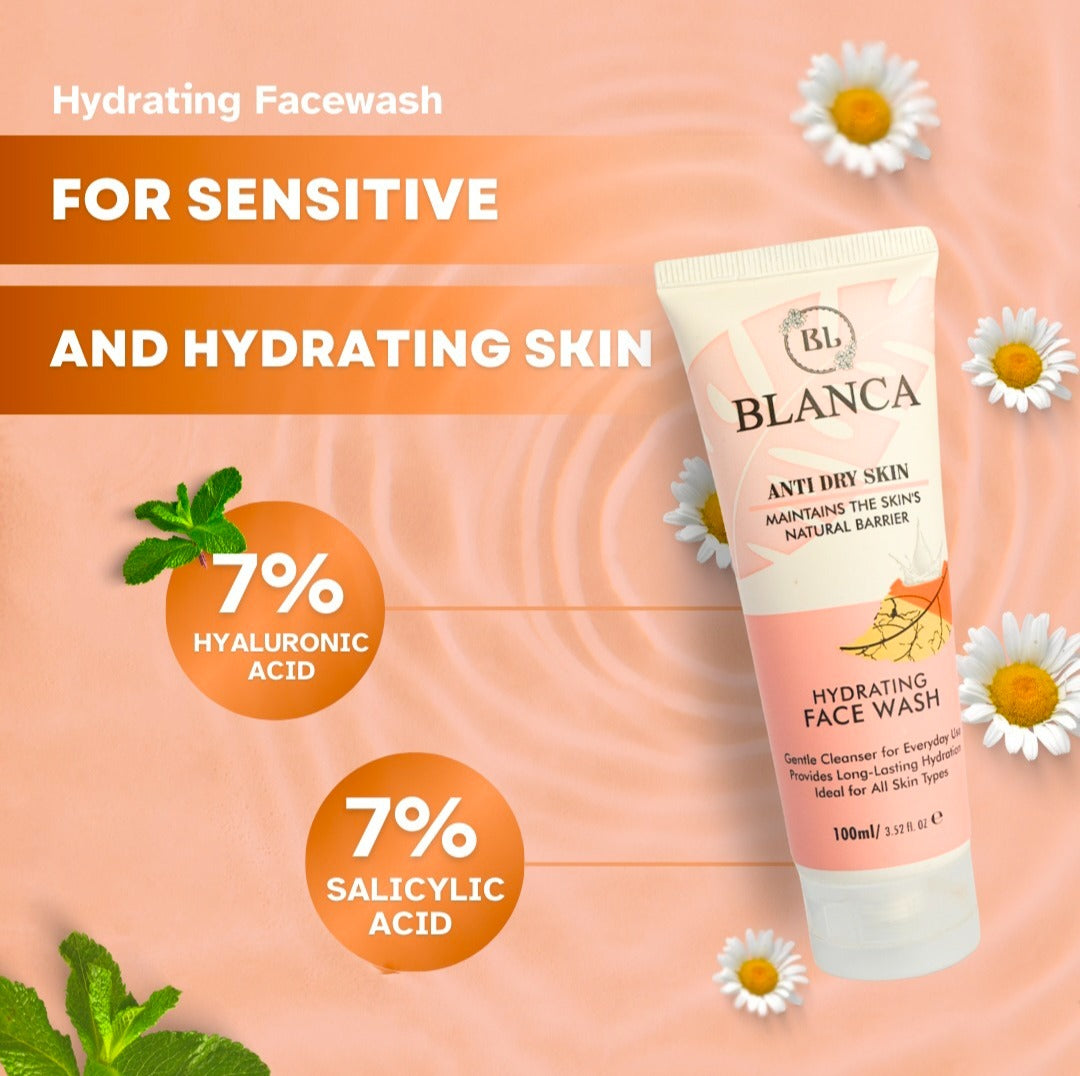 Blanca Hydrating Facewash (100ml) – For Dry & Sensitive Skin