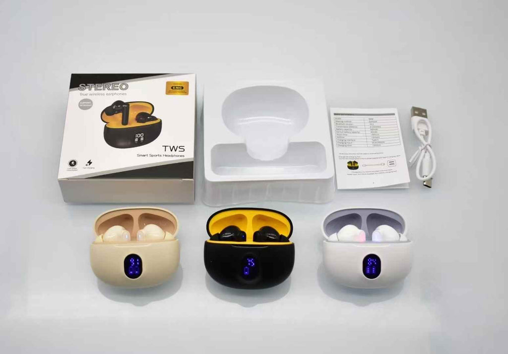 895B Professional Stereo Wireless Earbuds with LED Display & Type-C Fast Charging
