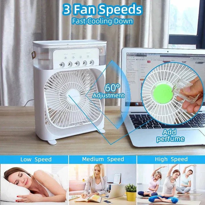 Next Nova 3-in-1 Portable Mini AC Fan | 10" Desktop Air Cooler & Humidifier