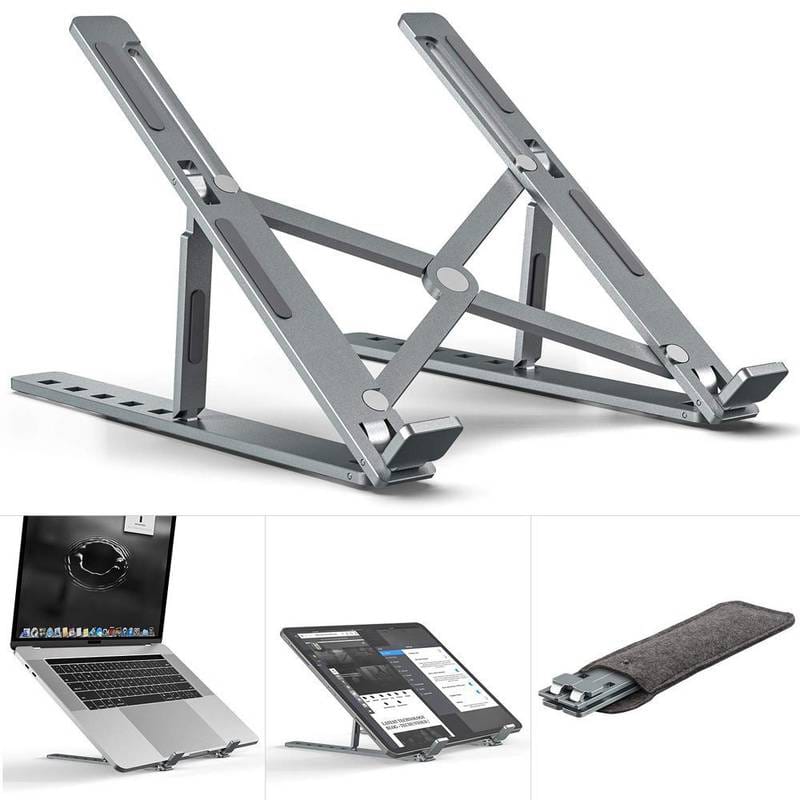 Premium Metal Adjustable Laptop Stand | Ergonomic Foldable & Portable Riser