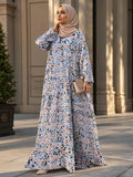 Crinkle-Free Georgette Printed Classic Abaya with Stoller – Multicolor