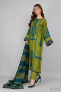 3 Pcs Lawn Embroidered Suit – Olive Green
